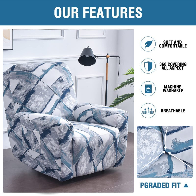 Eco-Ancheng Recliner Slipcovers 4-Pieces Lazyboy Recliner Covers Recliner Couch Covers Recliner Chair Cover Non Slip Reclining Slipcovers with Storage Pockets Furniture Protector for Living Room - Image 3